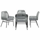 Garden Dining Set with Cushion 5 pcs Grey Poly Rattan 3380884