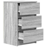 Bedside Cabinets with 3 Drawers 2 pcs Grey Sonoma 39x35x65 cm 861348