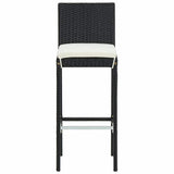 9 Piece Garden Bar Set with Cushions Poly Rattan Black 3095441