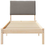 Bed frame Brown and taupe 80 x 200 cm Solid pine wood 878782