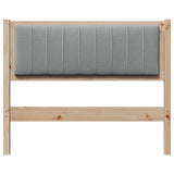 Upholstered Headboard Light Grey 100 cm Solid Pine Wood 879079