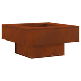 Fire Pit Brown 80 x 80 x 40 cm Weathering Steel 858957