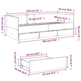 Daybed Smoked oak Engineered wood Single Convertible Sofa Bed 3280829