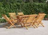 Folding Garden Chair Set of 6 Teak Solid teak wood Standard 3155050