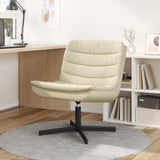 Swivel Chair Cream 63 x 75 x 76 cm Fabric 42007356