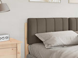 Upholstered Headboard Brown and Taupe 120 cm Solid Pine Wood 880191