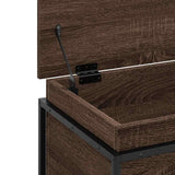 Storage Box with Lid Brown Oak 60x40x51.5 cm Engineered Wood 848798