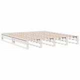 Bookcase Bed without Mattress White 180x200 cm Super King Solid Wood Pine 3323969