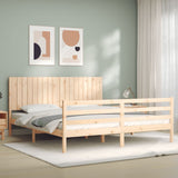 Bed Frame without Mattress Super King Size Solid Wood 3194781