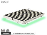 4ft6 Double Floating Bed Frame with Hydraulic Under-bed Storage & Smart RGB LED Lights, No Headboard N652P422490W