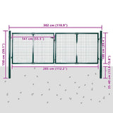 Fence Gate Steel 300x100 cm Green 42979