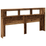 LED Headboard Old Wood 200x18,5x103,5 cm Engineered Wood 857692