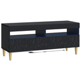 5 Piece LED TV Cabinet Black Engineered Wood 3416756