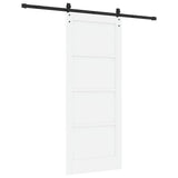 Sliding Door ORKDAL White and Black 83 x 202 cm Solid Pine Wood 3333729