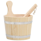 ZNTS Sauna Bucket and Ladle Set Solid Wood Pine 51692