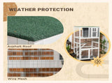 Wooden Catio Cat Outdoor Enclosure, Cat Cage with Waterproof Roof, Platforms, for Multiple Cats, T3398P552690
