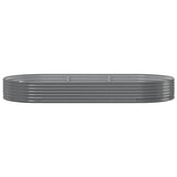 Garden Raised Bed Galvanised Steel 296x140x36 cm Grey 319029
