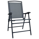 Folding Chairs 2 pcs Texilene Grey 47922
