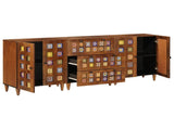 Sideboard 3 pcs Walnut 60 x 33.5 x 75 cm Solid Mango Wood 3310089