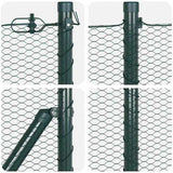 Fence with Posts Green 0.8 x 100 m PVC-coated steel 3352740