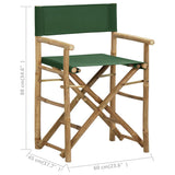 Directors Chair Set of 2 Green Bamboo, fabric 313032