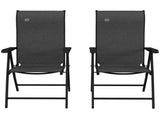 Set of Two Folding Garden Chairs, with Seven-Position Adjustable Backs - Grey T3398P324044