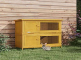 Double Decker Rabbit Hutch 2 Tier Guinea Pig House Pet Cage Outdoor with Sliding-out Tray, 97 x 44 x T3398P350040