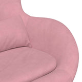 Egg Chair with Footstool Pink 63 x 73 x 90 cm Velvet 42002748