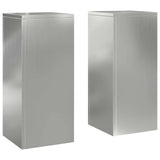 Plant Stand 2 pcs Silver 24 x 24 x 55 cm Galvanised steel 865818