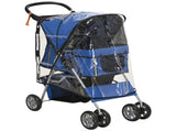 Dog Stroller with Rain Cover for Small Miniature Dogs, Folding Pet Pram with Cup Holder, Storage T3398P376426