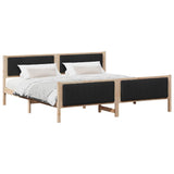 Bed frame Brown and black 200 x 200 cm Solid pine wood 3394300