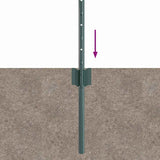 Embedded Fence Post 22 pcs Green 120 cm Powder-Coated Steel 3335916