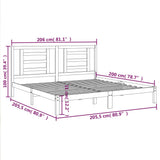 Bed Frame without Mattress Honey Brown 200x200 cm Solid Wood Pine 3104371