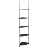 6-Tier Shelf Black 30x30x160 cm Tempered Glass 249522