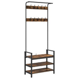 Coat Rack Smoked Oak 75 x 34 x 184 cm Engineered wood 879955