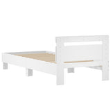 Bed Frame without Mattress with Headboard White 75x190 cm Small Single 838568