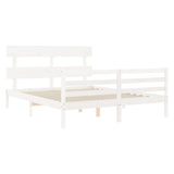 Bed Frame without Mattress White 160x200 cm Solid Wood 3195102