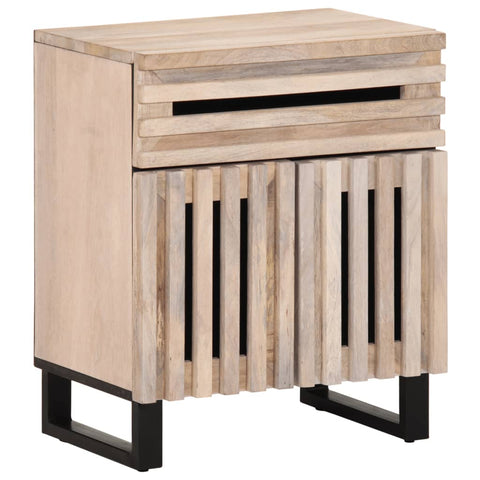 ZNTS Bedside Cabinet 50x34x60 cm Solid Wood Rough Mango 377491