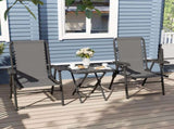 Three-Piece Garden Table and Chair Set - Dark Grey T3398P317837