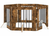 Foldable Dog Gate with Stands 6 pcs Smoked Oak 362 cm 892105