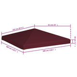 Gazebo Top Cover 310 g/m 3x3 m Bordeaux 46620