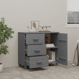 Sideboard HAMAR Dark Grey 90x40x80 cm Solid Pinewood 340430