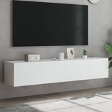 TV Wall Cabinets with LED Lights 2 pcs White 80x35x31 cm 837282