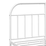 Metal Bed Frame without Mattress with Footboard White 180x200cm 353706
