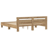 Bed Frame Artisan oak 200 x 200 cm Engineered wood 3333934