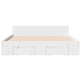 Bed Frame with Drawers without Mattress White 150x200 cm King Size 3280741