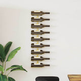 Wall-mounted Wine Rack for 9 Bottles Gold Iron 340901