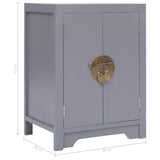 ZNTS Bedside Cabinet Grey 38x28x52 cm Paulownia Wood 284072