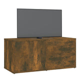 TV Cabinet Smoked Oak 80x34x36 cm Engineered Wood 815495