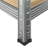 5-Layer Heavy-duty Shelves 3 pcs Silver Steel&Engineered Wood 3307597